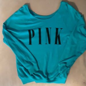 Pink by Victoria’s Secret track green sweatshirt